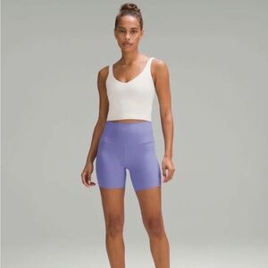 Lululemon High-Rise Yoga Short 6" *Grid Texture - Dark Lavender - Size 8